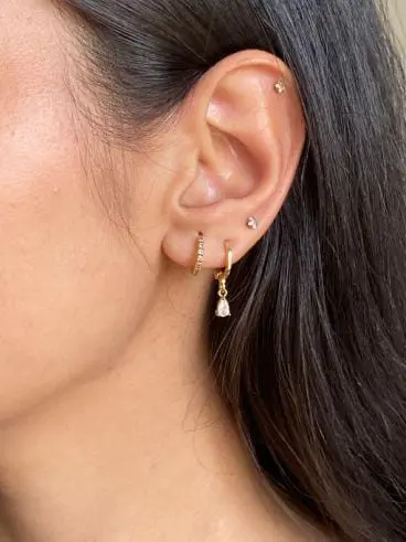 Premium Crystal Gold Earings